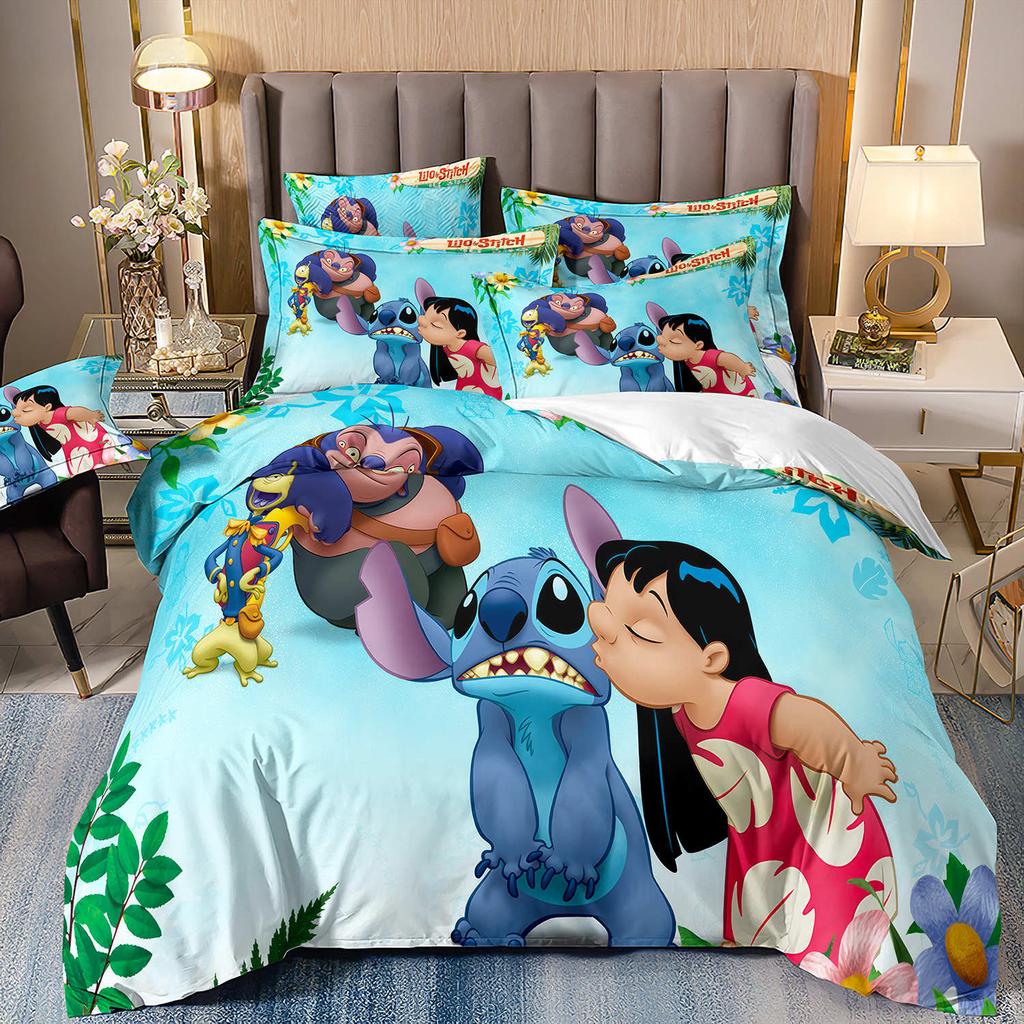 3D Digital Printing Quilt Cover Pillowcase Bedding Cartoon Three-Piece Set Home Textile Four-Piece Set