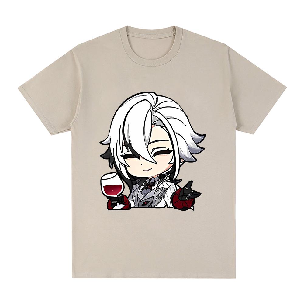 Genshin Impact Arlecchino T Shirt Fashion Unisex Harajuku Graphic Retro TShirt Unisex Anime High Quality Casual Cotton Tees Shirts