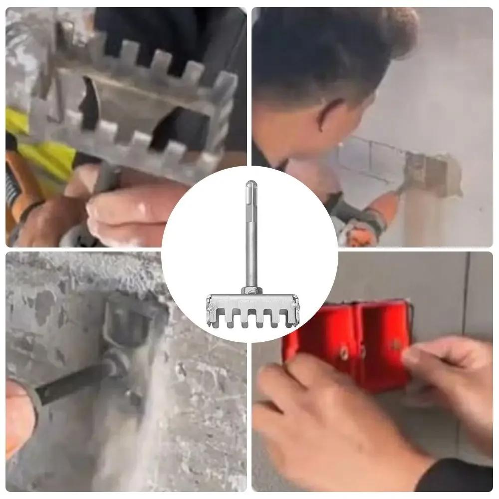 Portable Square Hole Punch Multi-function Rectangle Slot Tool Concrete Hole Bit Square Hole Socket Sloter
