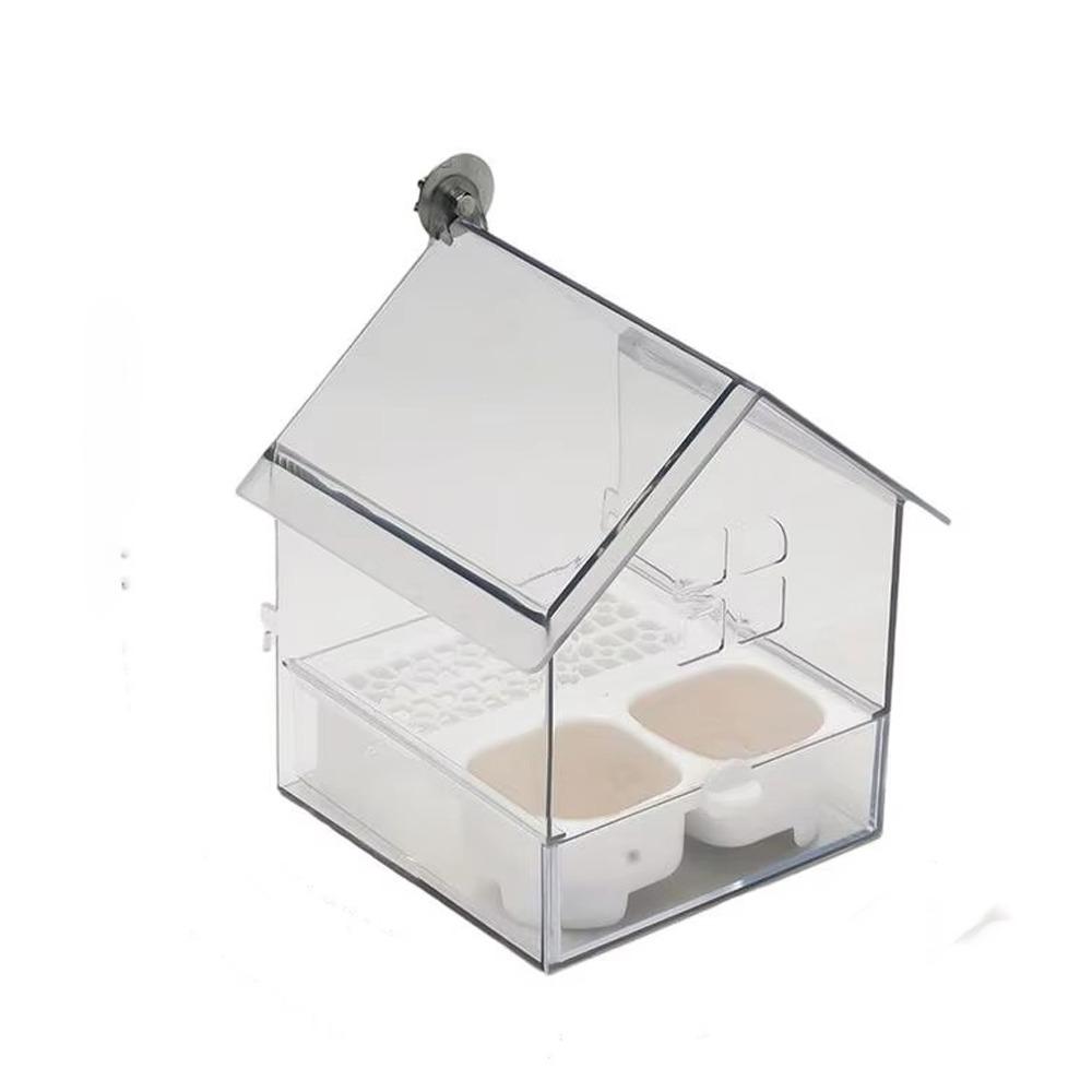 Transparenter Hängender Papageienfutterspender Verhindert Streuung Vogelbad Wellensittich Badewanne Leicht zu Reinigen