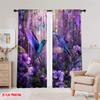2pcs,2D plane printing Popular Curtains FairyFlight Polyester Easy Install (without rod) Festive for Kitchen, Bedroom & Living