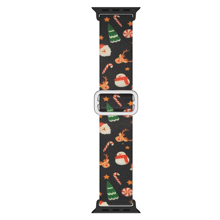 Christmas Strap for Apple Watch Band 46/42mm 45/41mm 44/40mm 49mm Elastic Nylon Bracelet Correa iWatch Series 11/10/9/8/SE/Ultra
