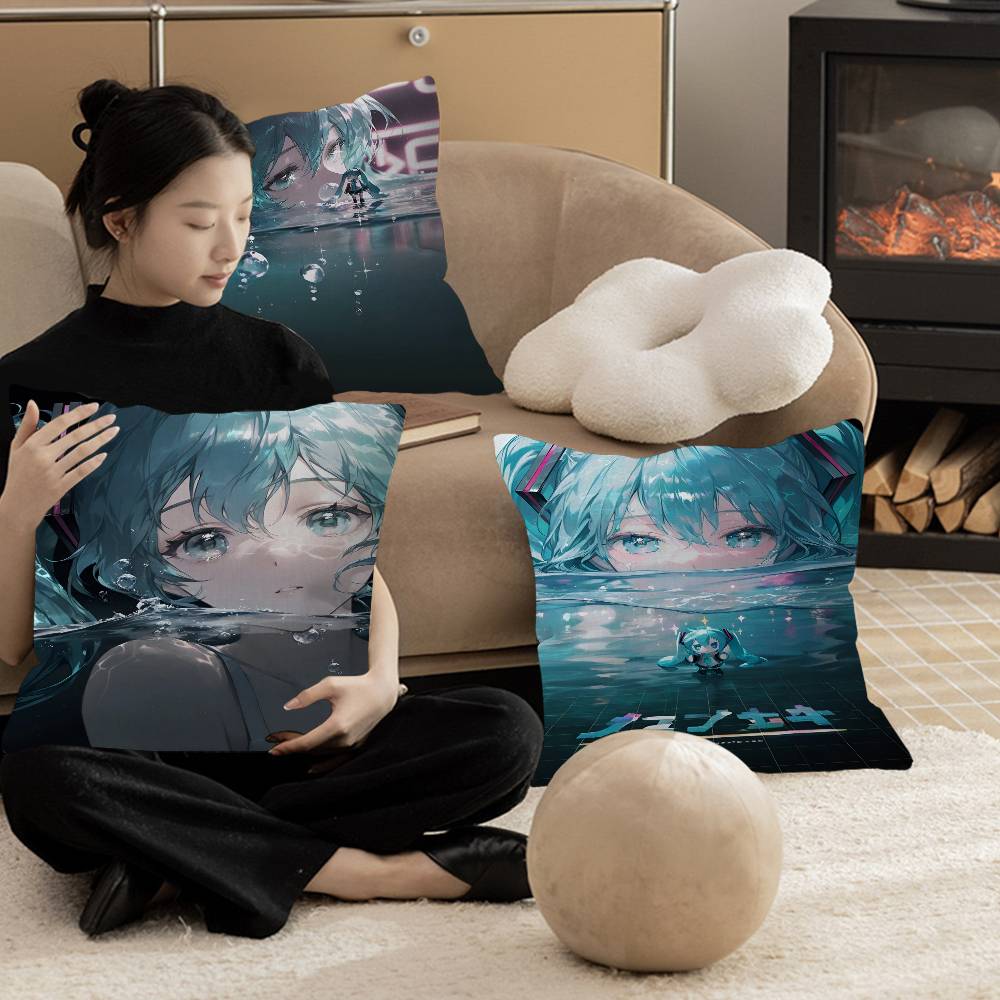 H-Hatsunes M-Miku Pillow Gift Home Office Decoration Bedroom Sofa Car Cushion Cover case 45x45