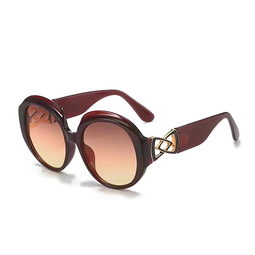 Vintage Sunglasses Women Fashionable Double Round Mirror Design Orange Gradient Chain Glasses Men Women Styles Glasses Women