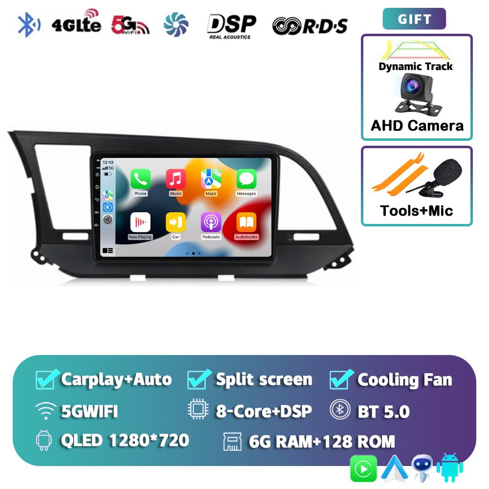 Android 14 Carplay Auto For Hyundai Elantra 6 2015 2016 2017 2018 Car Radio DPS GPS Navigaion Multimidia Video Player 360 Camera