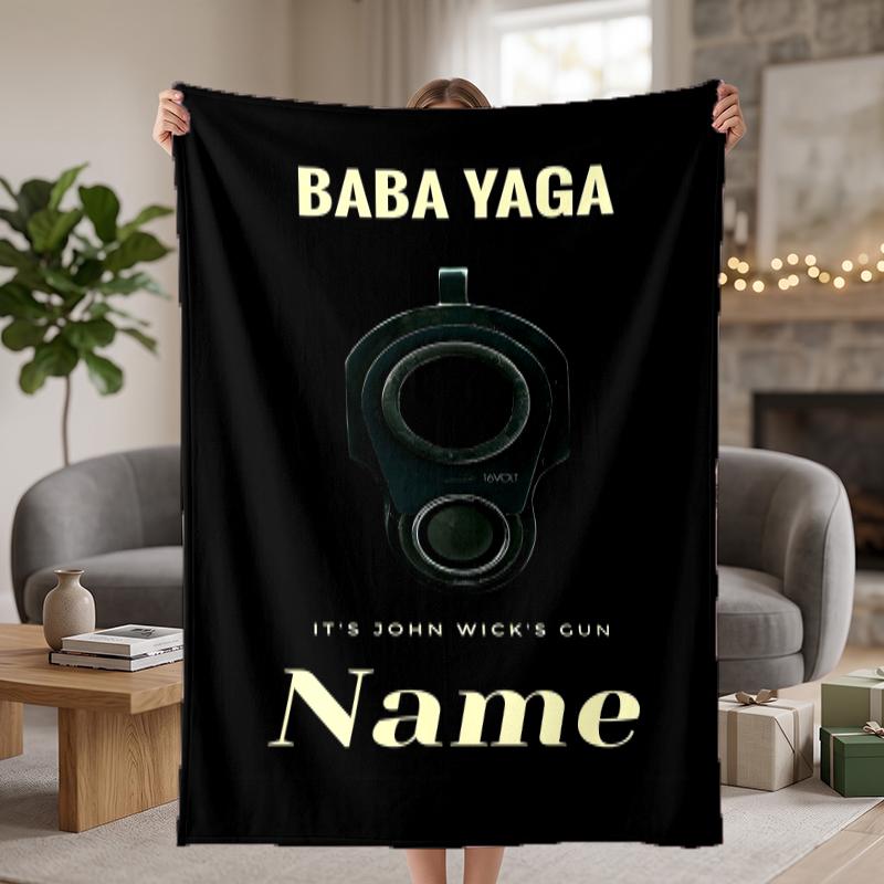 Baba yaga John wick Custom Flannel Blankets Soft Warm Cozy Throws for Home Decor Holiday Gifts
