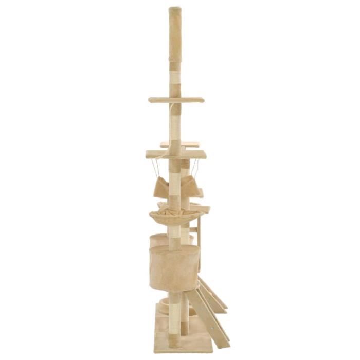 VidaXL Arbre à chat avec griffoirs en sisal 230-250 cm Beige