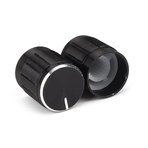 Yibuy Volume Control Dome Knobs, Rotary Knobs, Aluminum, for Electric Guitar/Bass, Pack of 10, Black, 6mm Inner Diameter