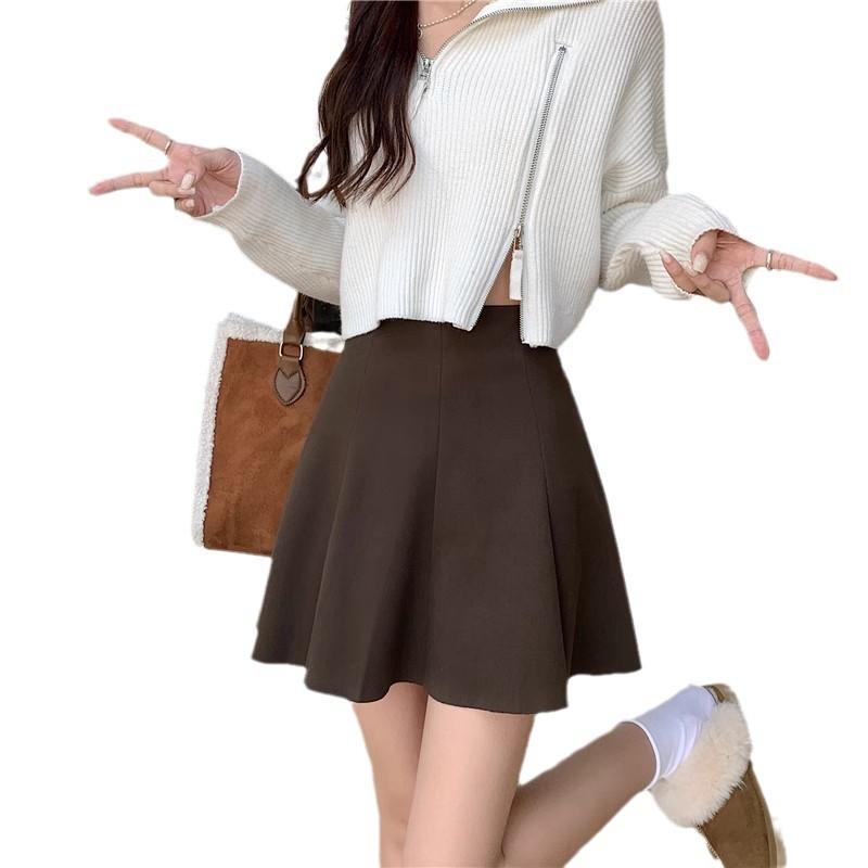 Hip-Covering Slimming Skirt for Petite Women Summer Fashion Striped Pleated Skirt Youthful A-Line Casual All-match Versatile Short Skirt