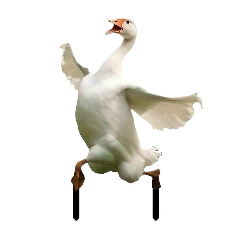 Gans-Gartenstecker aus Acryl, süße Gans-Statue, Gartenornamente, Rasen, Topfpflanze, Dekoration, Blumentopf-Verschönerung