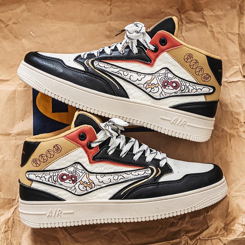 

Мужские высокие кроссовки осень 2024 кожаные кеды студенческие молодежные повседневные маленькие белые кроссовки мужские тренировочные кроссовки Цитянь великий святой 39