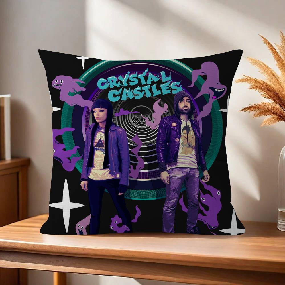 Cushion Cover Car Throw Pillow Case For Sofa Car Christmas Gift Anime Crystal Castles Band
