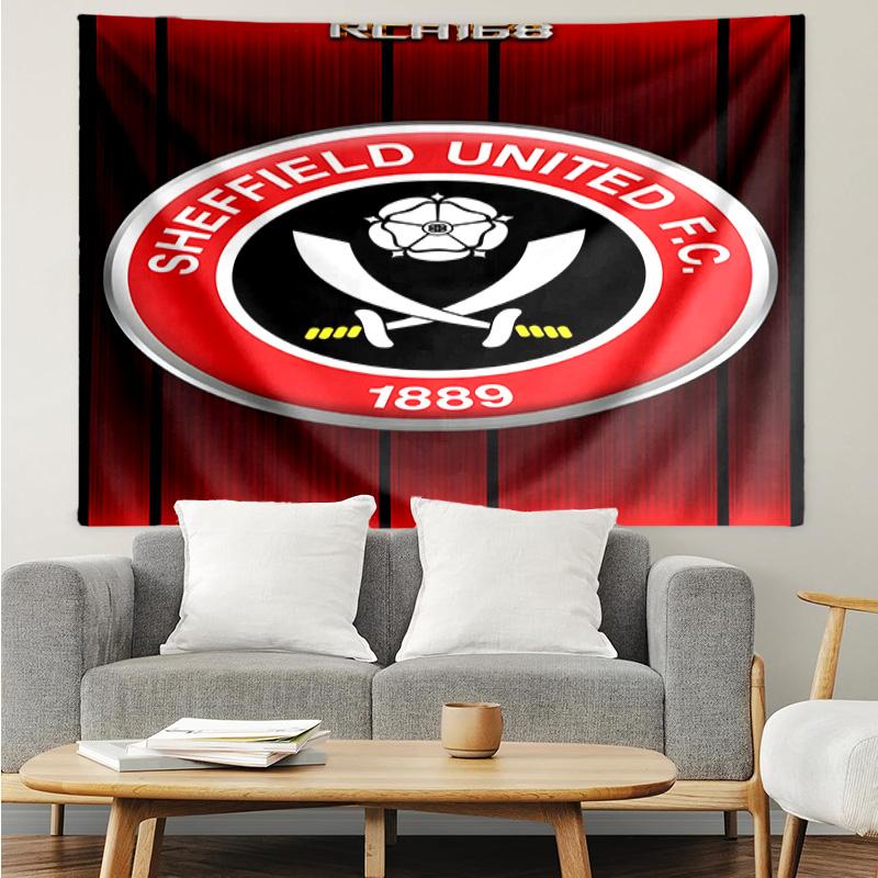 Sheffield United Fc Crest Tapestry, Unique Design Tapestry, Suitable for Bedroom,Livingroom, Playroom,Heartwarming Fan Holiday Gifts
