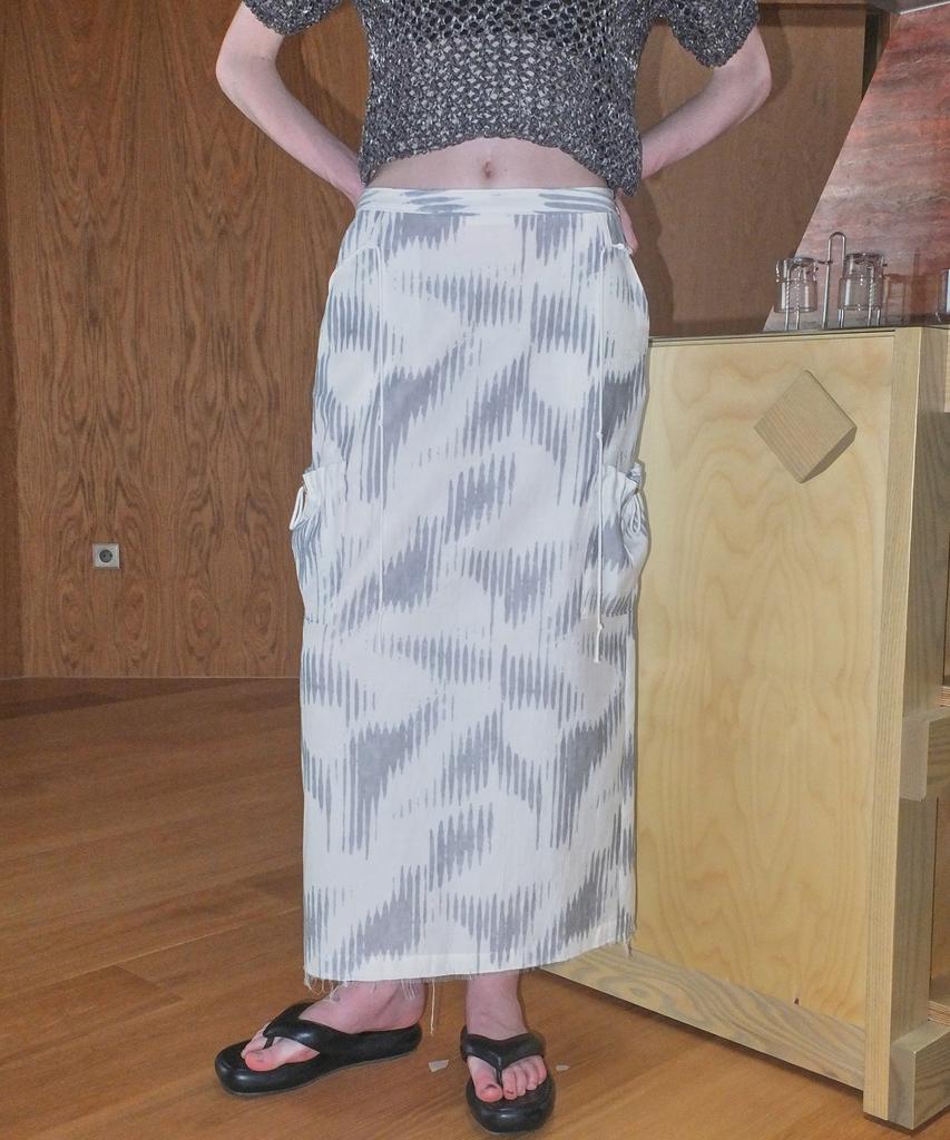 Enor Cargo String Wave Skirt - Gray
