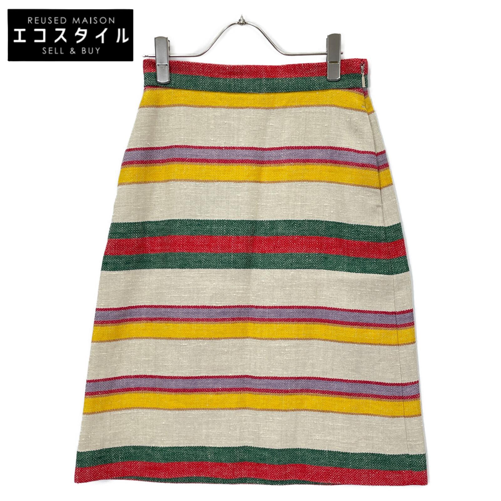 

GUCCI 739409 Multicolor Striped Linen Skirt skirt 36 multicolorUsed