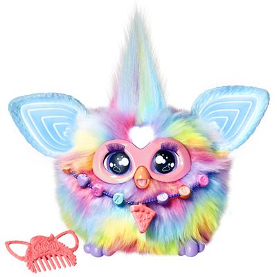 Hasbro Furby Tie Dye Interactive Toy for Boys and Girls Ages Comes with 15 Fashion Animatronic Electric Plush Toy for Children F8900 Genuine New Model