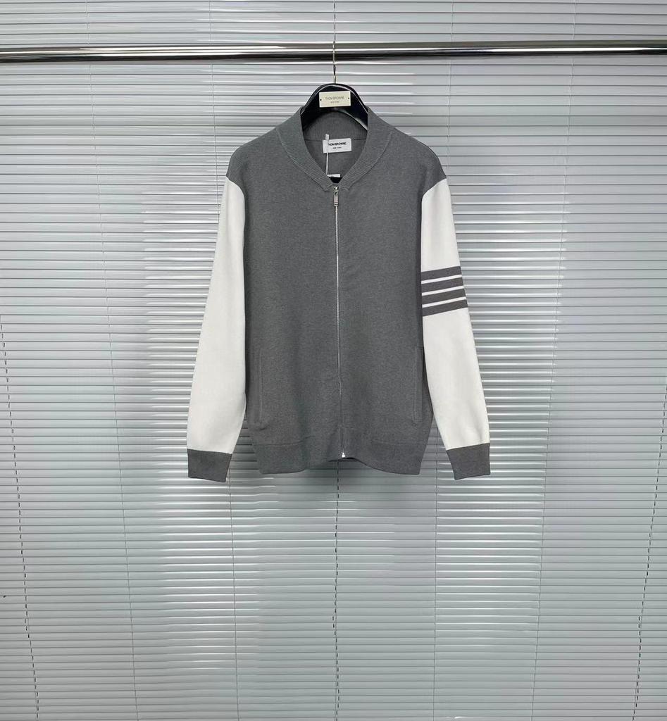 TB Tom Autumn/Winter British-Style Knitted Cardigan with Zipper Sleeves and Oblique Pockets