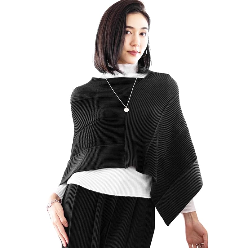 

[SPECCHIO] [Speccio] cape poncho stall snood ladies (Free size/small ~ large size) formal Fashionable Beautiful shuttle pleats Expansion and