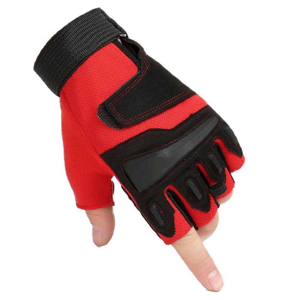 Men's Half-finger Outdoor Fitness, Sports Protection, Non-slip Driving, Riding, Colored Military Fans, Fighting Tactics, Half-finger Gloves