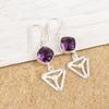 Wonderful African Amethyst Gemstone Jewelry, 925 Solid Sterling Silver Earrings, Balancing Silver Earrings Gift For Women