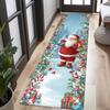 Cartoon Santa Claus Winter Christmas print Runner Rug,Hallway,Bedside,Terrace,Washable Runner Rug,Fun Christmas Decor Gift