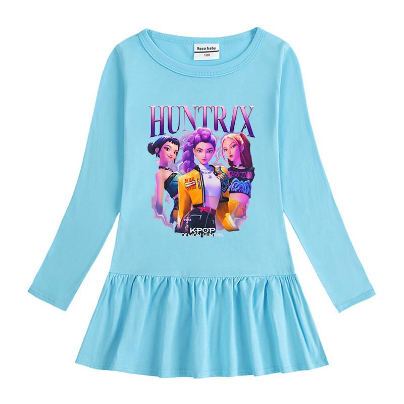 Mädchen Kpop Rumi Zoey Mira Jäger Print Rumi Zoey Mira Faltenkleid