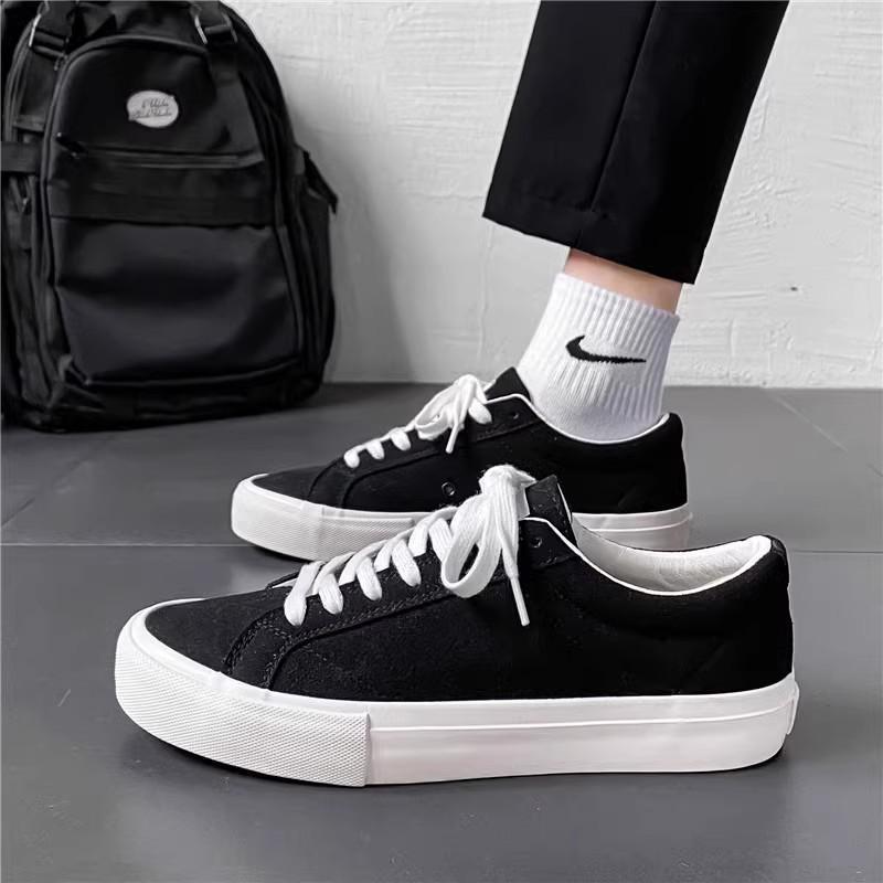 Black Canvas Men's Versatile Casual Shoes, Autumn 2025 Trend – Ideal for Spring and Fall