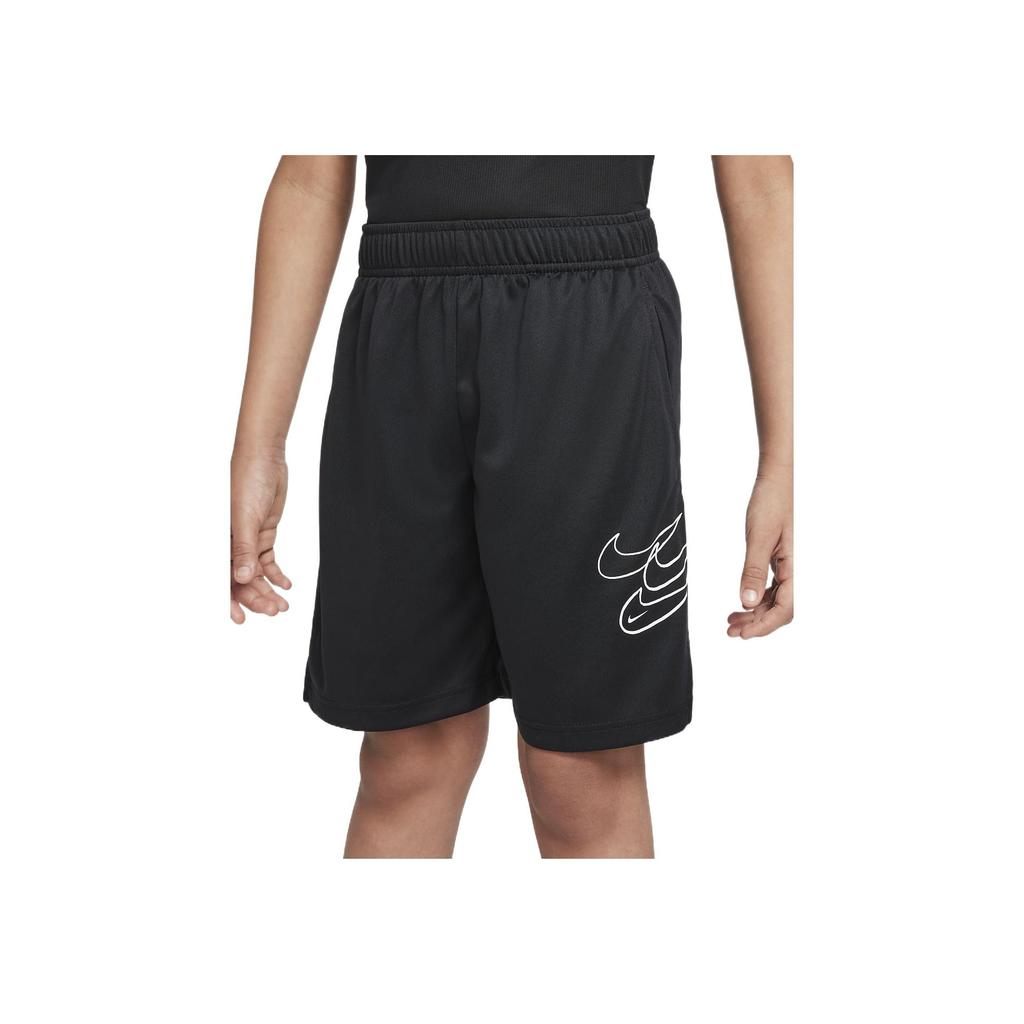 Nike Logo Print Solid Color Kids Shorts Kids Bottoms Black DM8532-010
