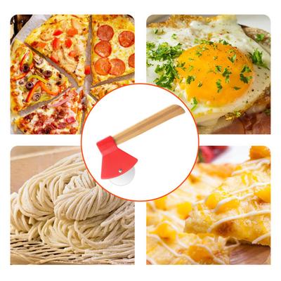 Pizzaschneider mit Axtförmigem Griff Edelstahl Scharfe Klinge Pizzaschneider Antihaft Schneidwerkzeug für Pizza Gebäck Brot