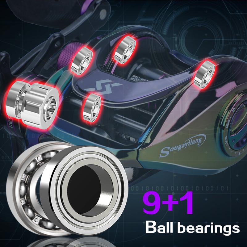 6.3:1 High Speed ​​Baitcasting Rulle 190g Super Long Casting Fishing MAX Drag Power 18LB kortskaftspole