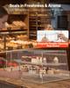 Bakery Display Case, 2-Tier Commercial Countertop Pastry Display Case, Clear Acrylic Bread Box for Kitchen, Party Cake Cabinet with Magnetic Rear Door