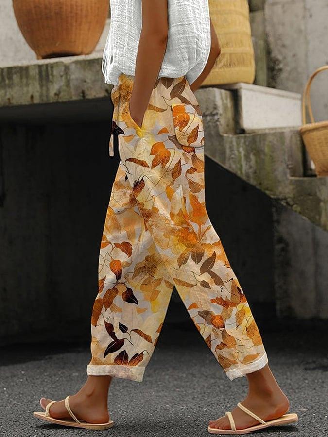 2025 Amazon's New Temperament Commuter 3D Digital Printing, Cotton and Linen Simple Crimped Casual Pants Can Be Printed