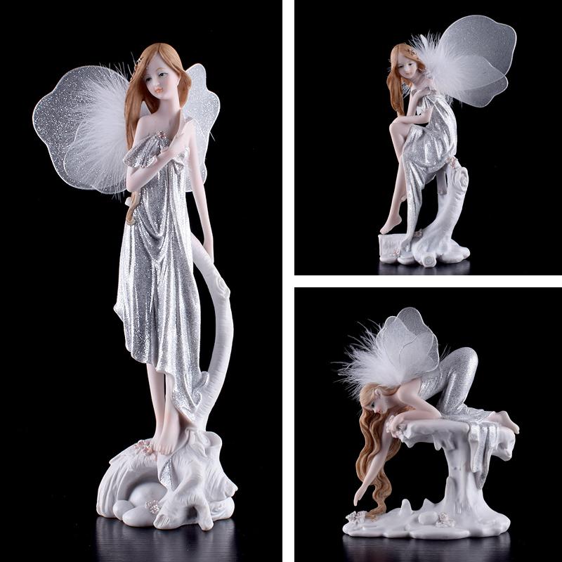 Europe Flower Fairy Beauty Angel Figurines Decoration Resin Home Crafts Desktop Cute Ornament Birthday Wedding Gift Accessories