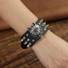 Gotisches Harajuku Nietenarmband Schwarzes Pu-Lederarmband Für Damen Herren Vintage Punk Breite Armreifen Schmuck