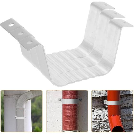 Gutter Downspout Strap: Downspout Adapter Gutter Downspout Strap Aluminum Alloy Downspout Adapter Strap for 2x3 inch Leader Strap,6pcs