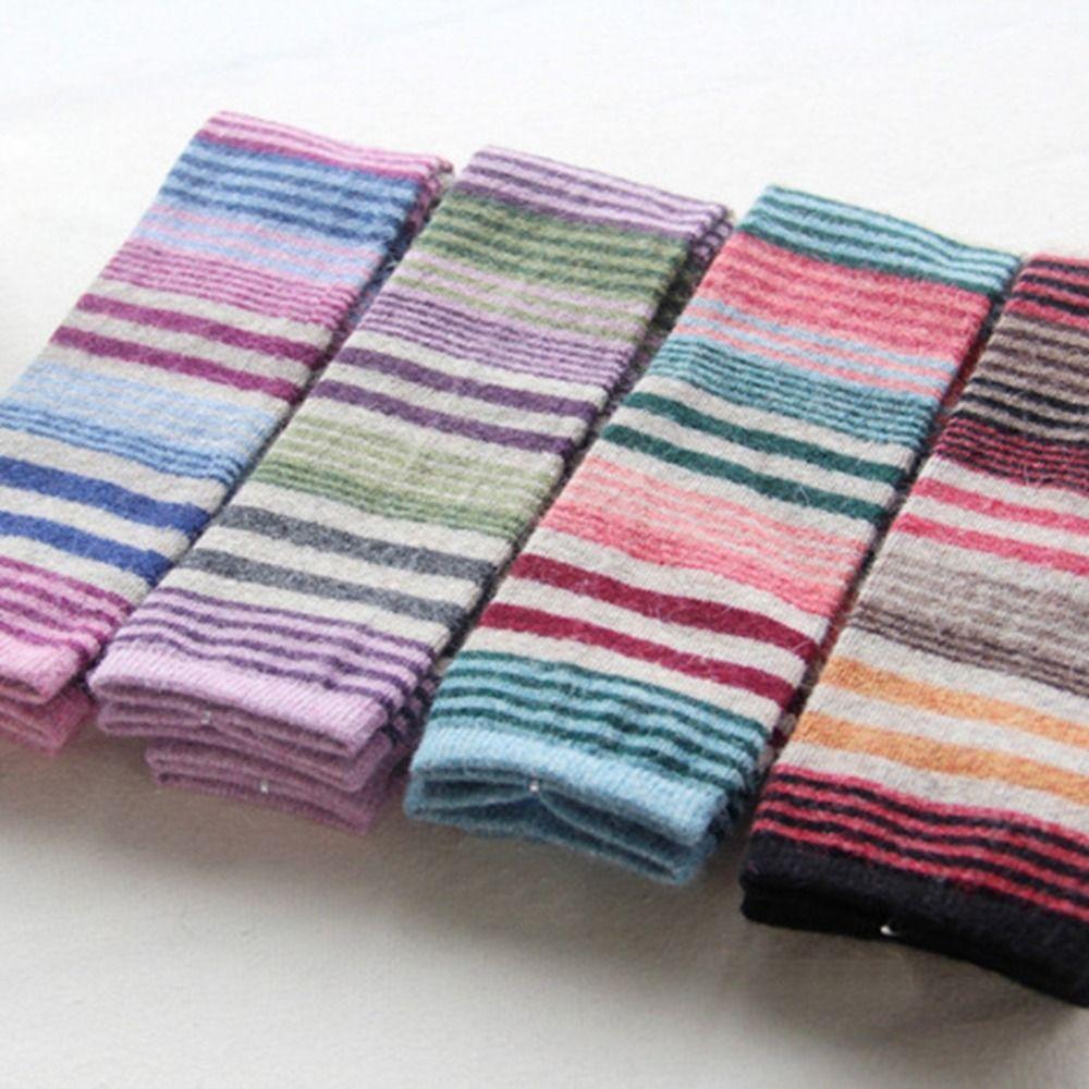 Colorful Wool Ruffle Socks Animal Furr Stockings Women Y2K Fashion Striped Socks Women