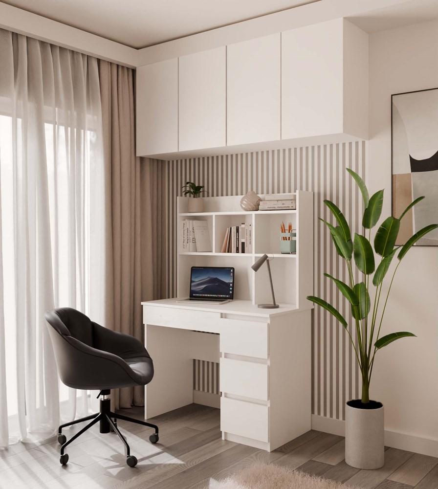 Desk Extension 100 Cm White Bookshelf For Documents