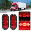 2PCS 6in 24LED Oval Red Brake Taillight Waterproof Rear Lamp for Truck Trailer 12V