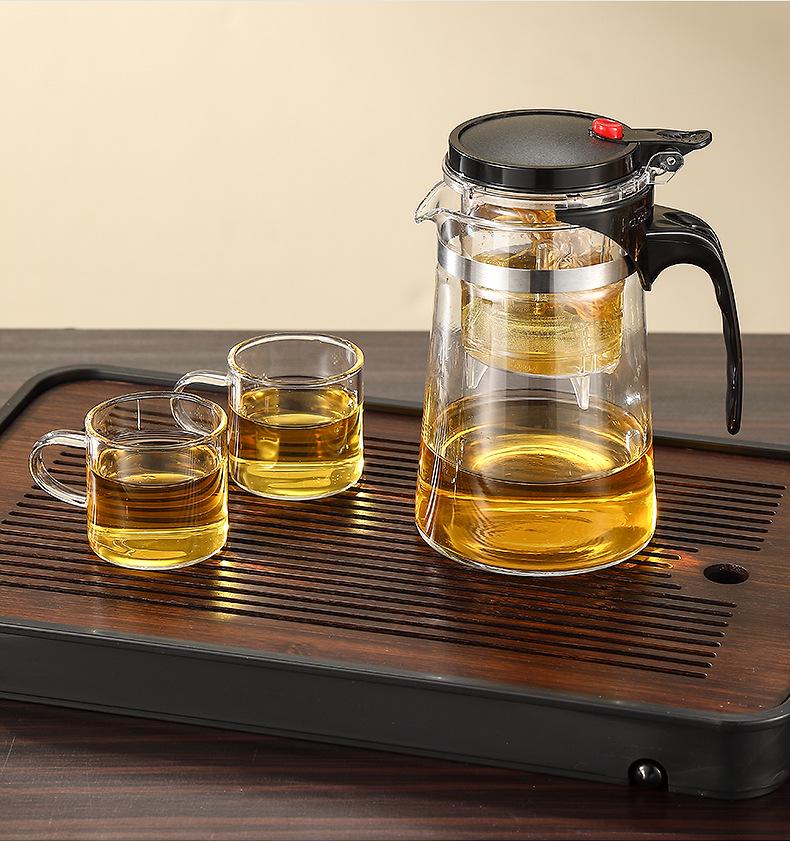 Elegant Glass Teapot Set with Detachable, Washable, Heat-Resistant Filter, and Gift Cup - Customizable Logo Option