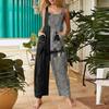 Women's Fashion Halloween Print Casual Vintage Sleeveless Button Jumpsuit