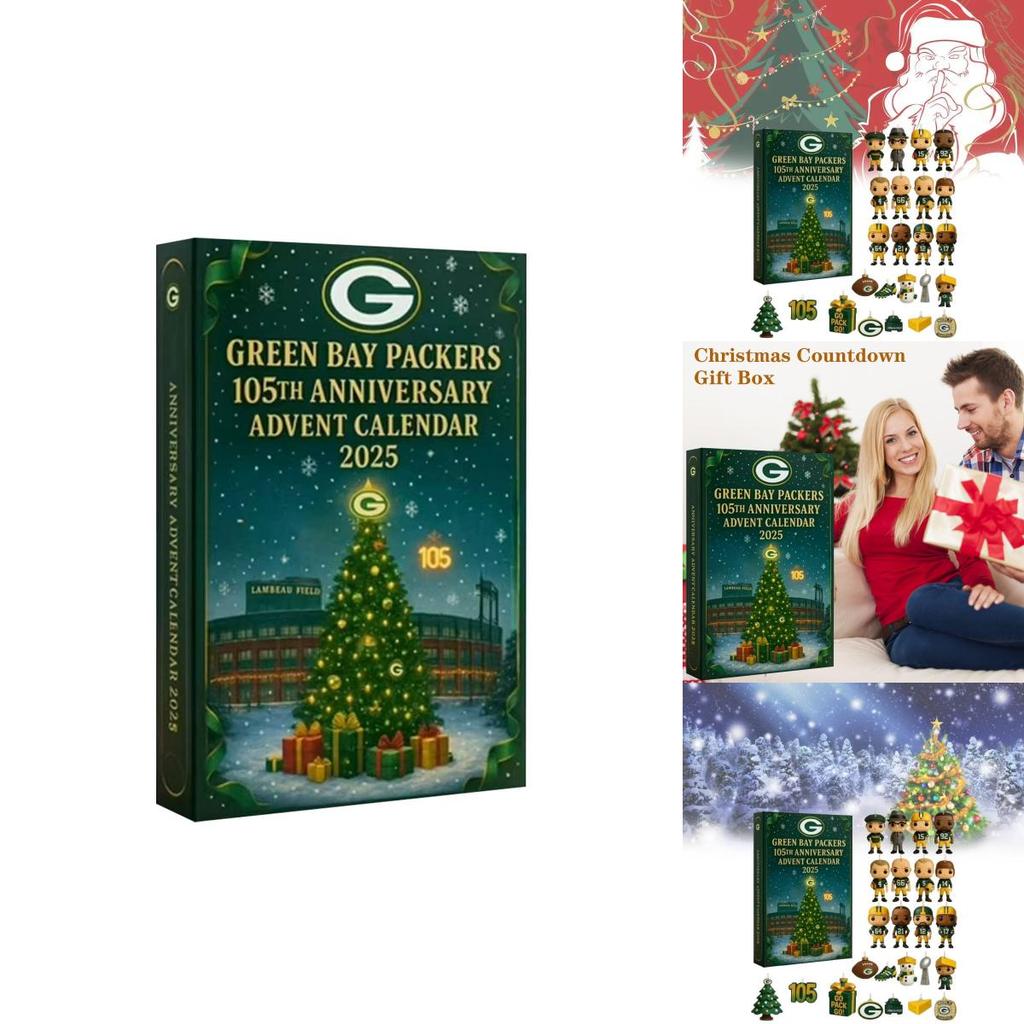 Green Bay Packers Jubiläums-Adventskalender Acryl Weihnachtsdeko Geschenk für Sportfans