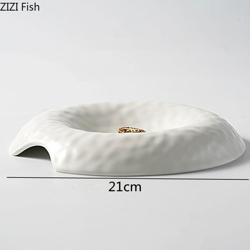 

Creative Restaurant Ceramic Plate Party Dessert Sushi Plate Delicate Dishes Decorative Plate Home Kitchen White Tableware