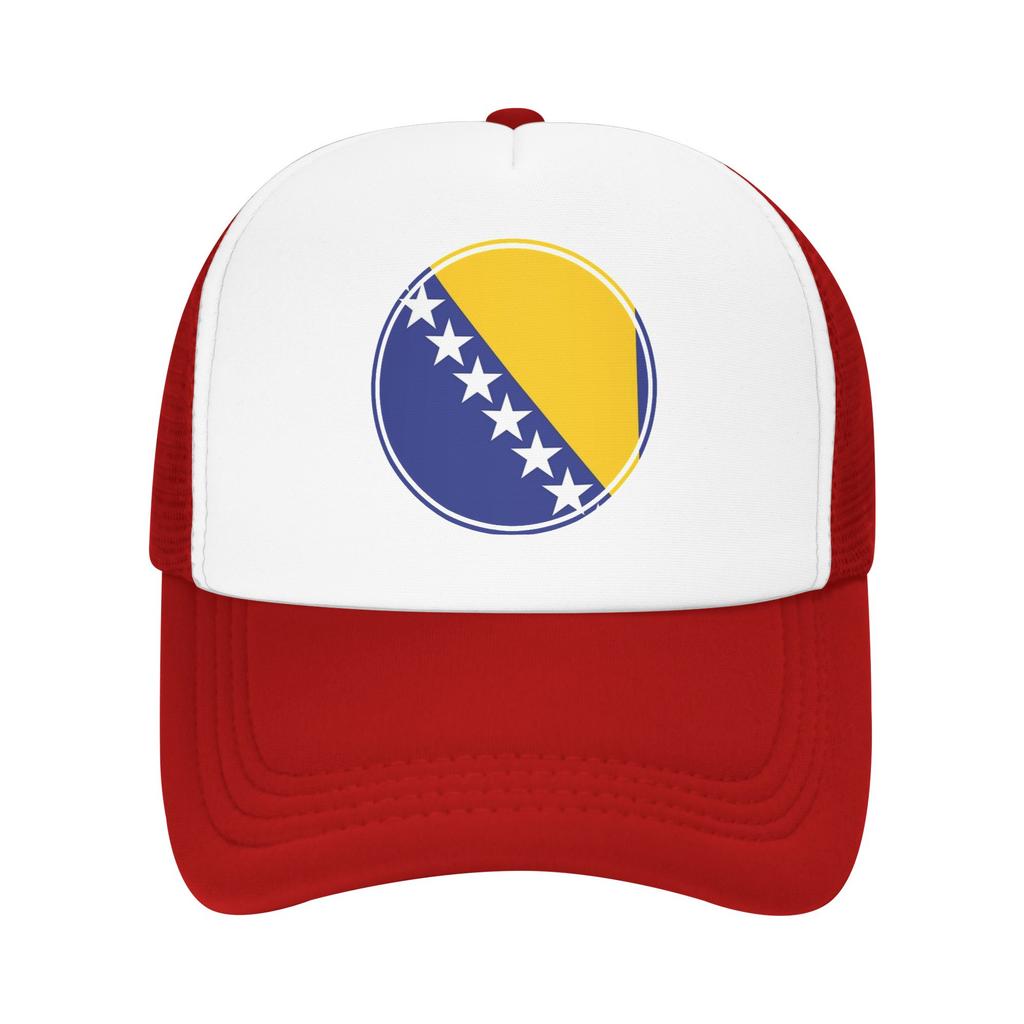Bosnia and Herzegovina Flag Mesh Baseball Cap Unisex Women HipHop Trucker Worker Cap Hat Adjustable Summer Trucker Caps