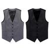 Men Waistcoat V Neck Formal Sleeveless Single-breasted Spring Vest for Work