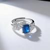 Leaf Style Emerald Open Ring Women'S Swing Arm Cross Leaf Design Green Zircon Ring Jewelry
