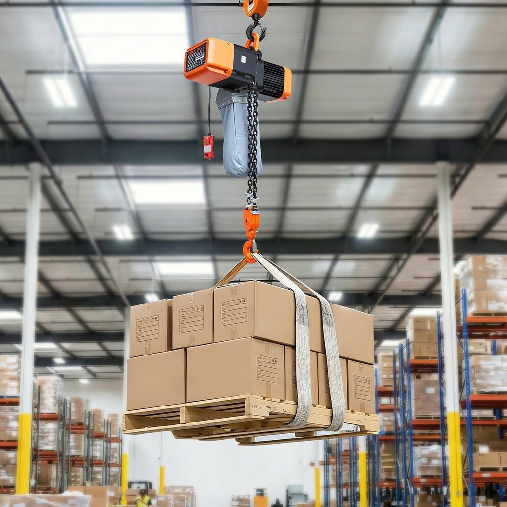 5000 Kg Electric Chain Hoist, 9.1 M Lifting Height, Three-Phase Overhead Crane with 100 M Wireless & 8.2 M Wired Remote Control, Double G100 Chain