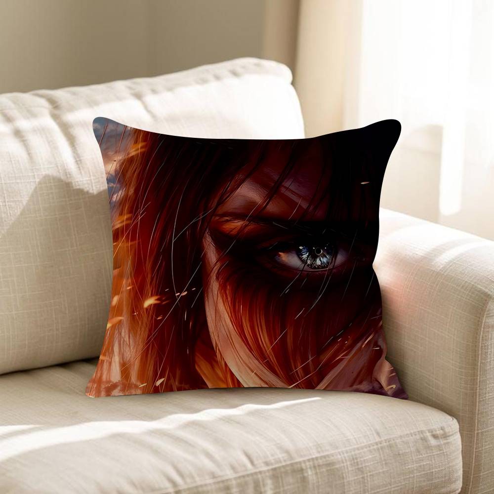 Anime Comics Attack On The Giant Cushion Cover Inches Farmhouse Decor Home Throw Pillow Covers For Couch Decorations