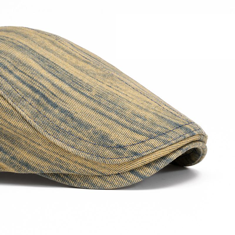 Denim Forward Cap Men Retro Beret Print Painter Cap