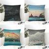 Landscape Kawase Hasui Pillow Case Natural Linen Organic Fabric Double-Sided Printing Sofa Home Decor Cushion Cover
