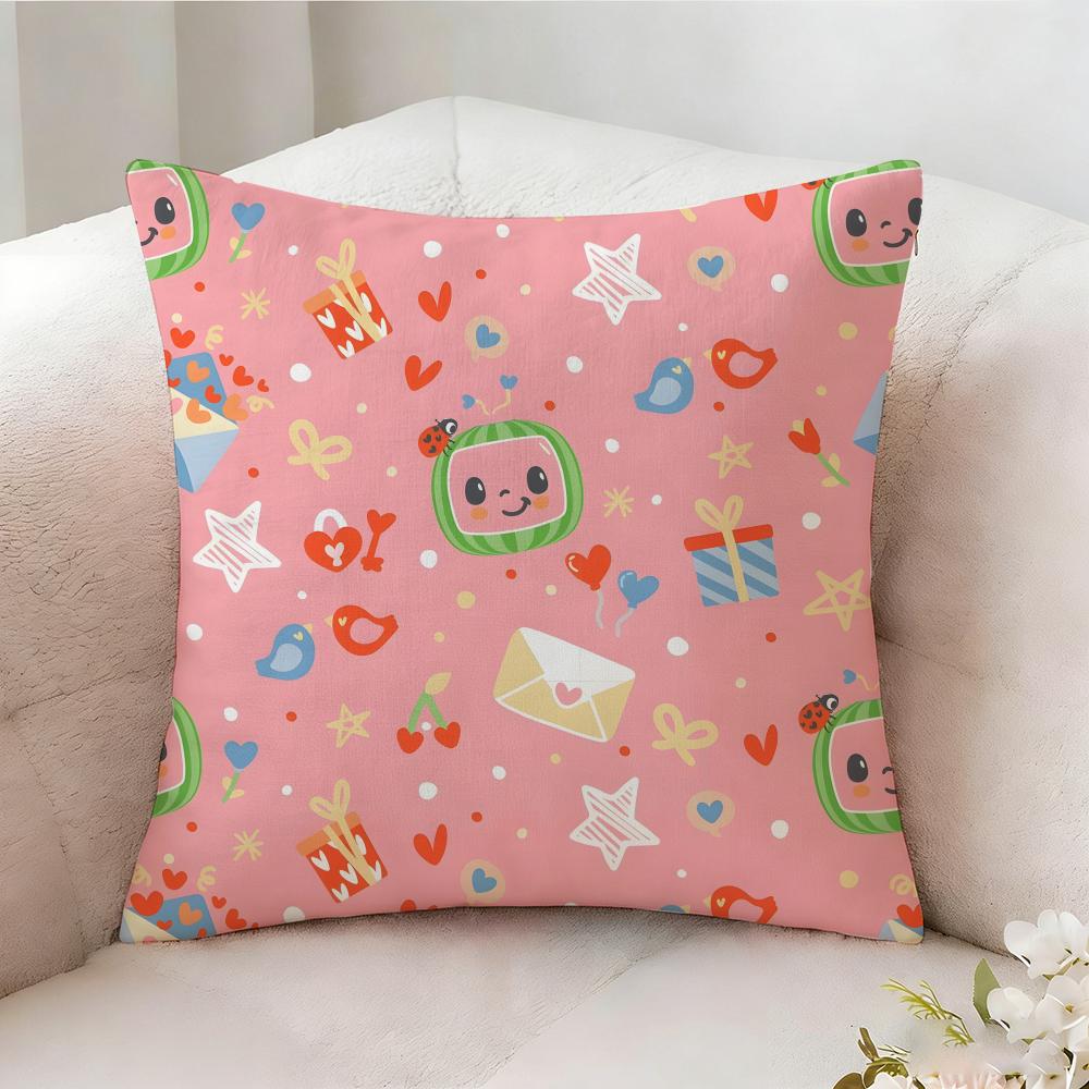 C-cocomelon Cartoon Pillow Case Pillowcase, Double-sided Printed, Sofa Cushion, Bedroom Headboard Pillow